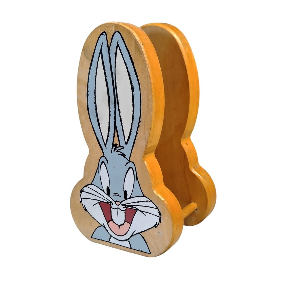 Vintage‎ 1995 Warner Brothers Looney Tunes Bugs Bunny Wood Napkin Holder RARE